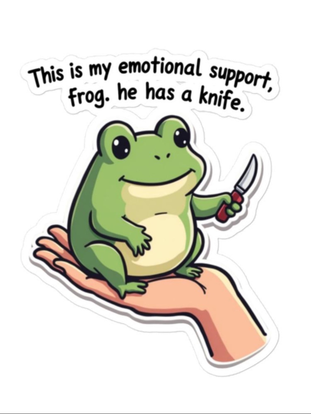 NEW Emotional Support Frog Sticker 2.5” x 2”